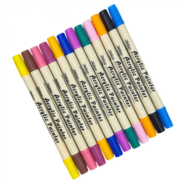 Marker vopsea acrilica, doua capete, set de 24 [2]