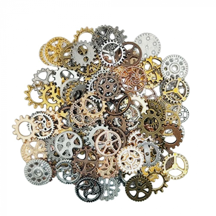 Set 100 bucati mix rotite colorate pentru lucrari steampunk [2]