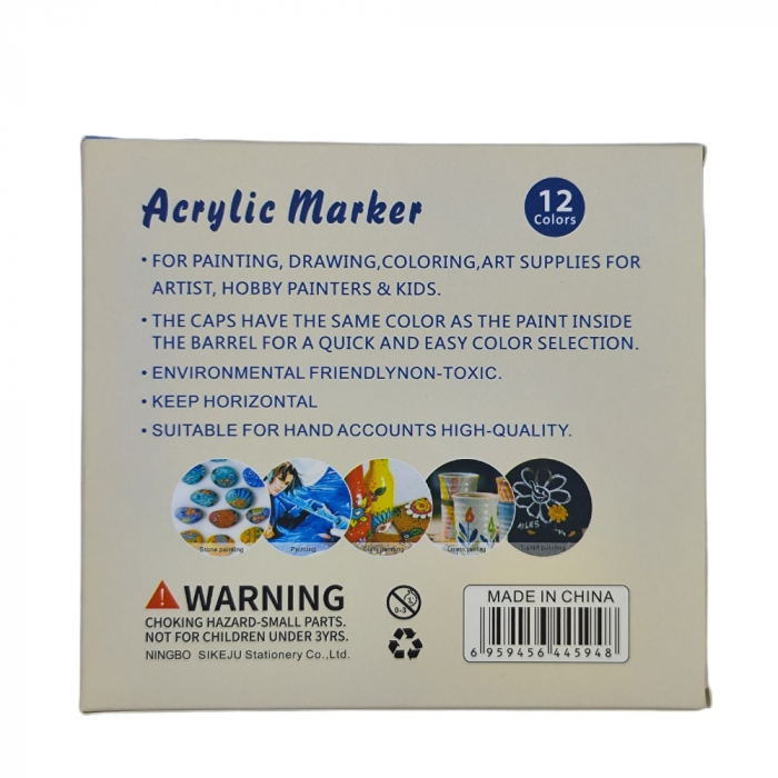 Marker vopsea acrilica, carioci, set de 12 [4]