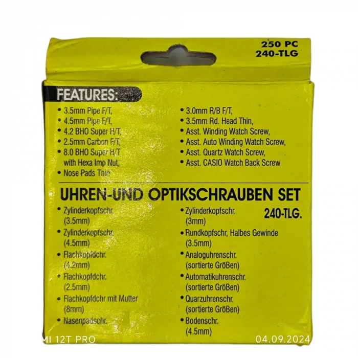 Set 250 suruburi asortate ceasuri si optica [3]