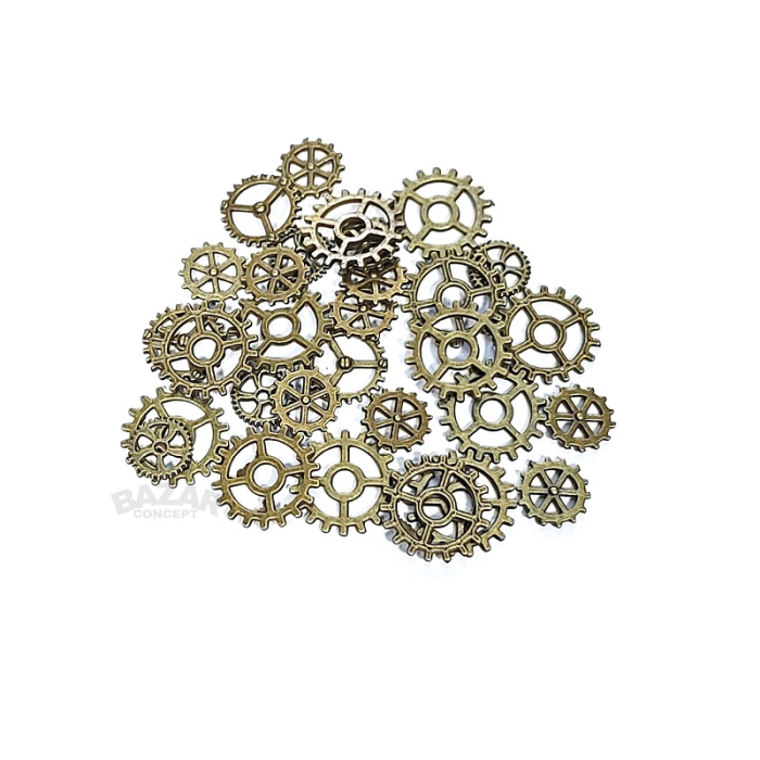 Set 30 buc. mix rotite lucrari Steampunk, Bronz [1]