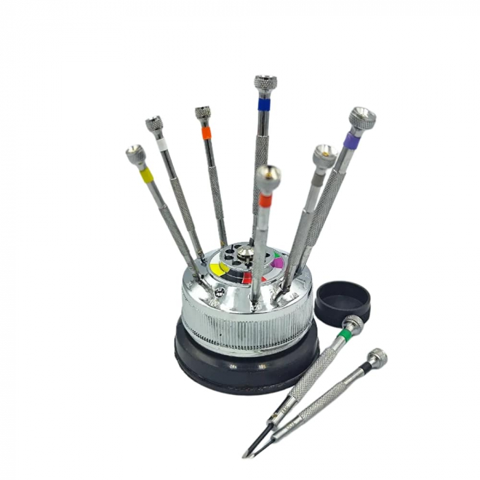 Set 9 surubelnite ceasornicarie cu stand rotativ [3]