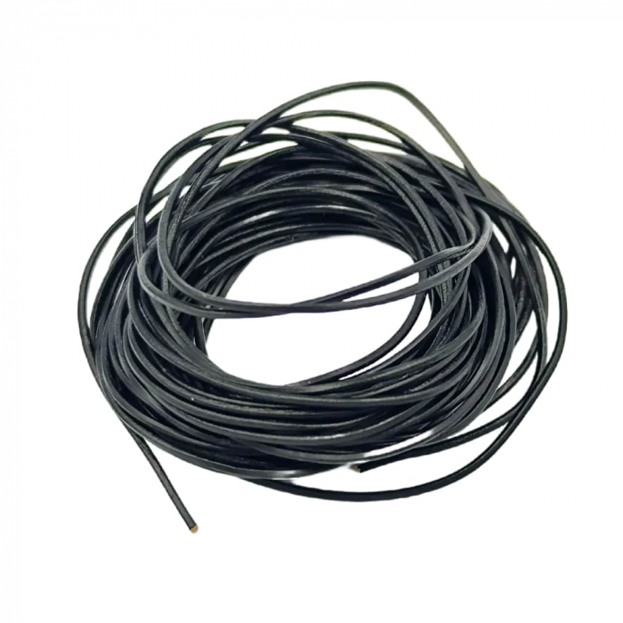 Snur rotund cerat 1mm negru [2]