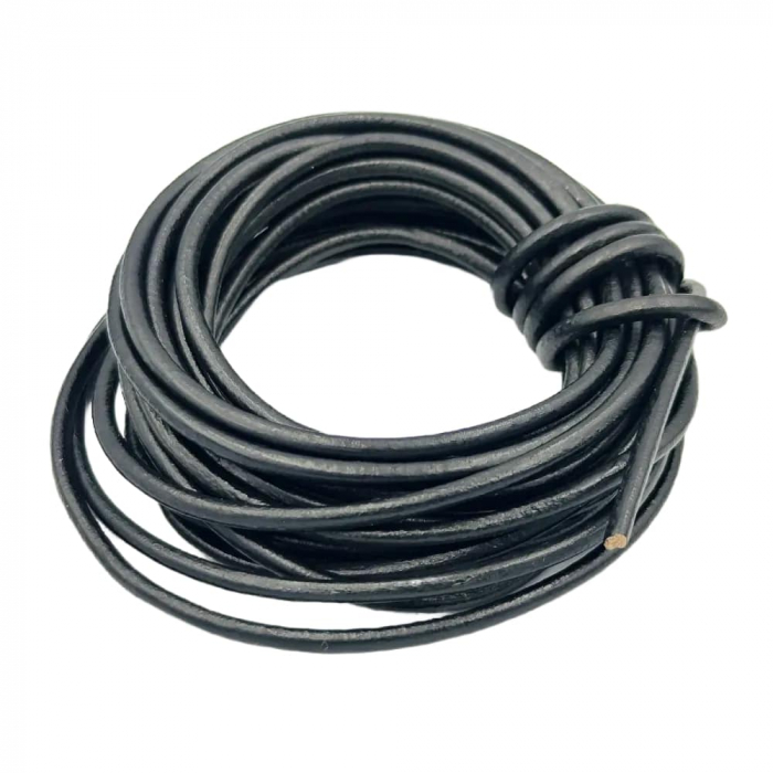 Snur rotund cerat 3mm negru [2]