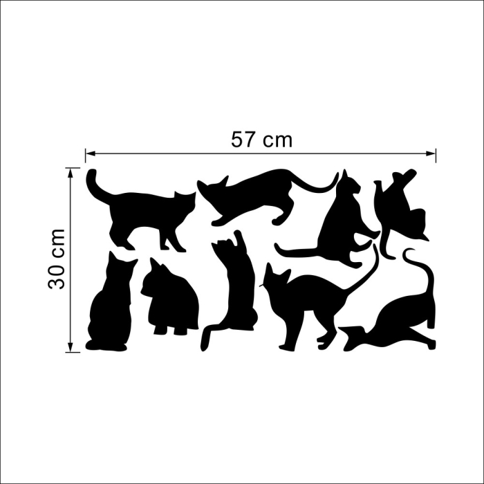 Sticker perete 9 pisicute negre [3]