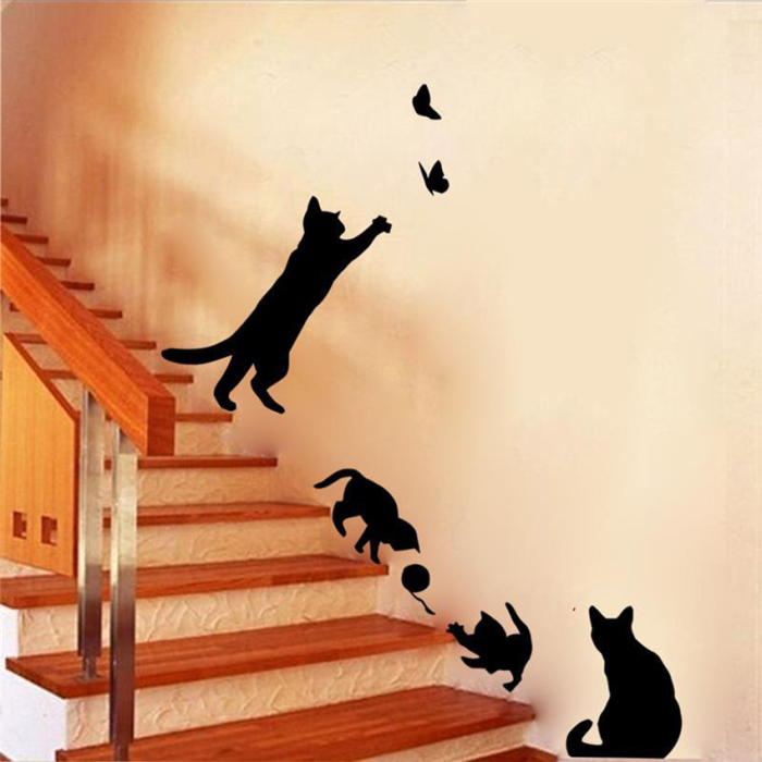Sticker perete pisicute fluturasi [2]
