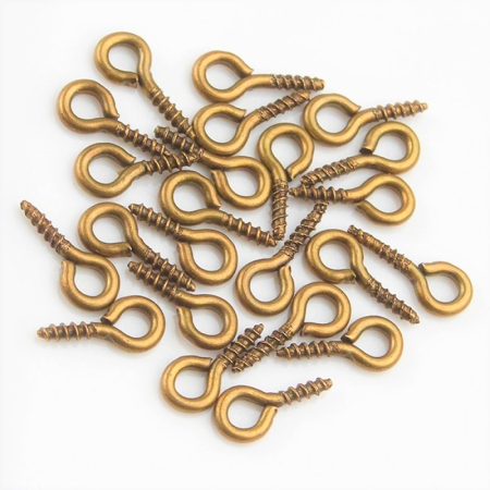 Accesorii Bijuterii - Agatatoare rotunda cu surub, Bronz
