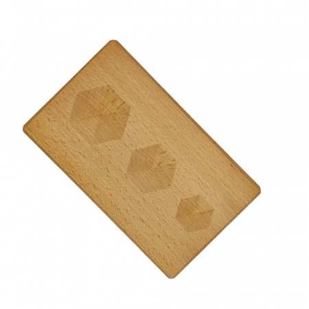 Bloc plat din lemn cu 5 cavitati hexagonale [2]