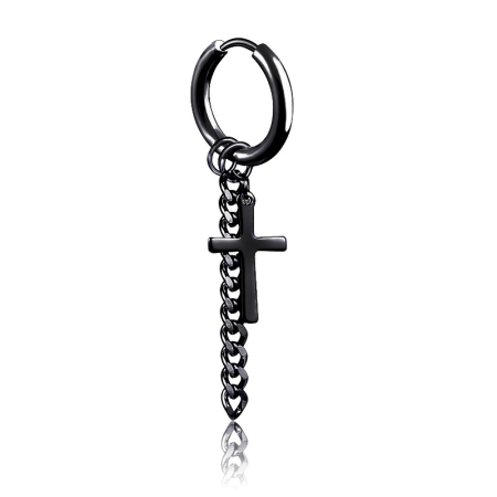 Accesorii Gothic Rock - Cercei cruciulita lantisor