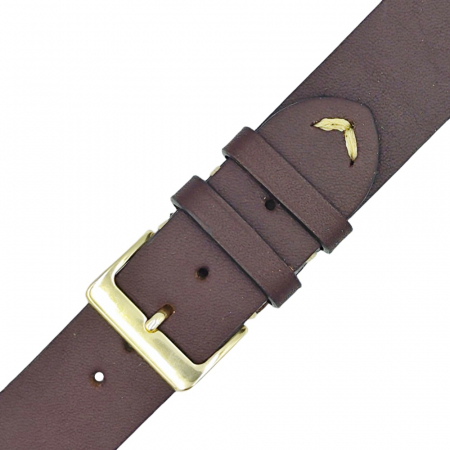 Curea ceas piele artizanat, HandMade, maro inchis, 18-24mm [3]