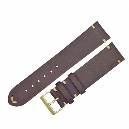 Curea ceas piele artizanat, HandMade, maro inchis, 18-24mm [1]
