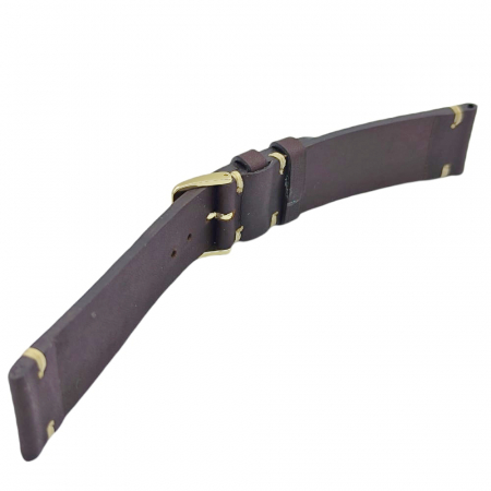 Curea ceas piele artizanat, HandMade, maro inchis, 18-24mm [6]