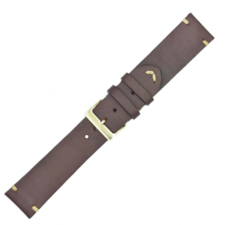 Curea ceas piele artizanat, HandMade, maro inchis, 18-24mm [2]
