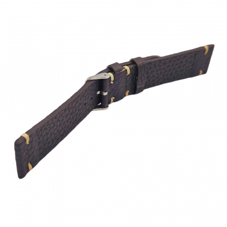 Curea ceas piele naturala maro inchis HandMade, 18-24mm [6]