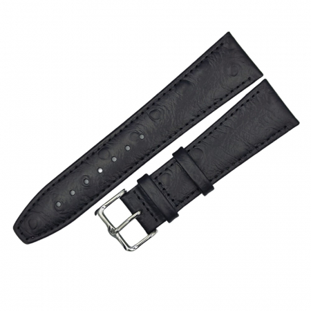 Curea ceas piele naturala textura strut, neagra [1]