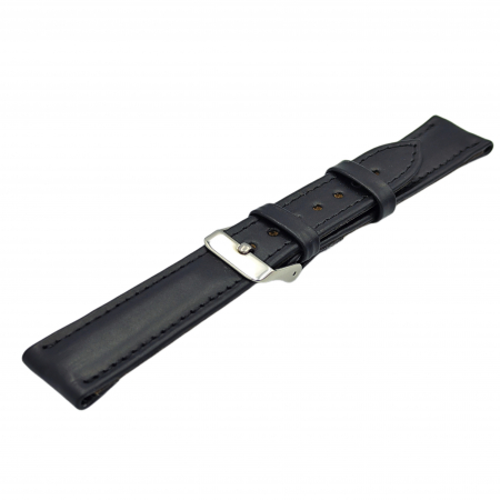 Curea ceas piele naturala XL neagra neteda, 18-24mm [2]