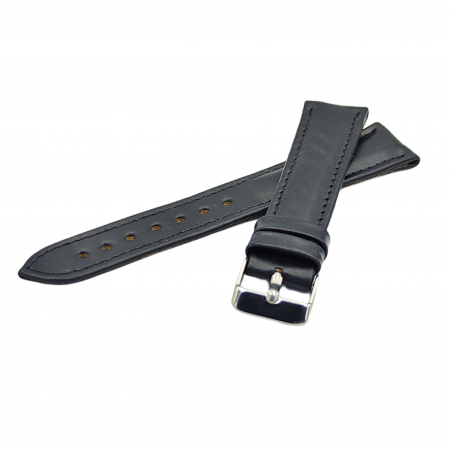Fabricat in Romania - Curea XXL piele naturala neteda neagra, 18-24mm