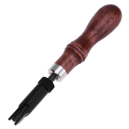 Tesire si Subtiere - Instrument pentru canelare reglabil tip V, cu maner din lemn