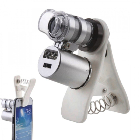 Lupe, Dispozitive Optice - Lupa 60X cu clips pentru telefon mobil