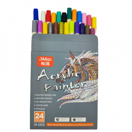 Marker vopsea acrilica, doua capete, set de 24 [4]
