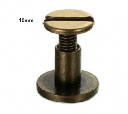 Butoni Ornamentali - Nit metalic bronz cu surub, 10mm (5221)