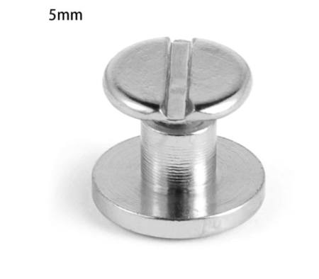 Butoni Ornamentali - Nit metalic cu surub, argintiu, 5mm  (5208)