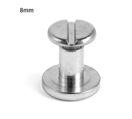 Butoni Ornamentali - Nit metalic cu surub, argintiu, 8mm  (5212)