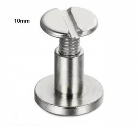 Butoni Ornamentali - Nit metalic argintiu cu surub, 10mm (5219)