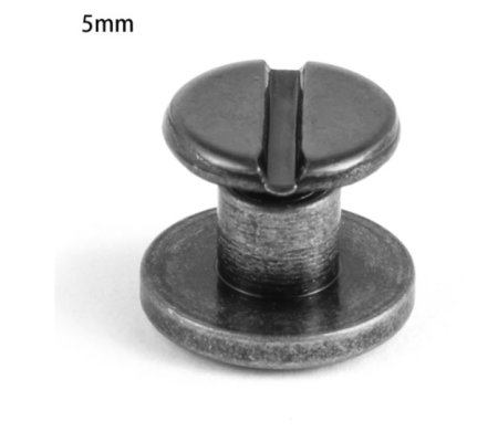 Butoni Ornamentali - Nit metalic cu surub, negru, 5mm (5027)