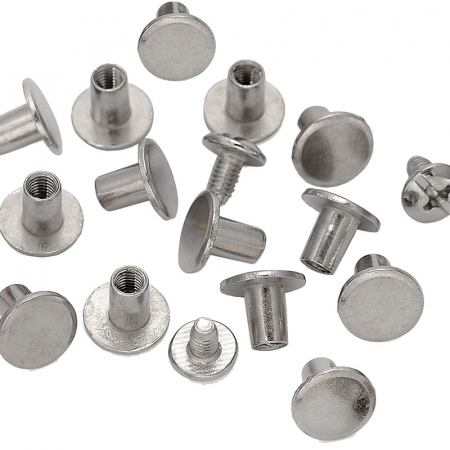 Butoni Ornamentali - Nituri metalice cu surub, argintiu, 6mm (5215)