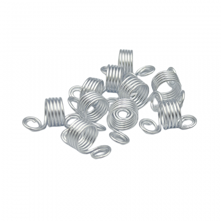 Accesorii Păr - Set 10 inele pentru dread, argintiu