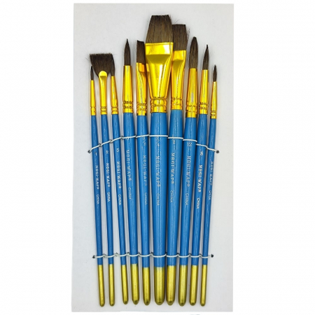Sculptura si Desen - Set 10 pensule cu par natural ponei