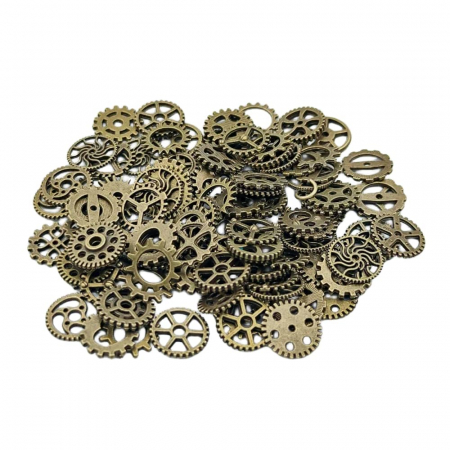 Accesorii Bijuterii - Set 100 bucati mix rotite bronz pentru lucrari steampunk