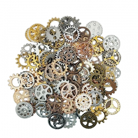 Set 100 bucati mix rotite colorate pentru lucrari steampunk [1]