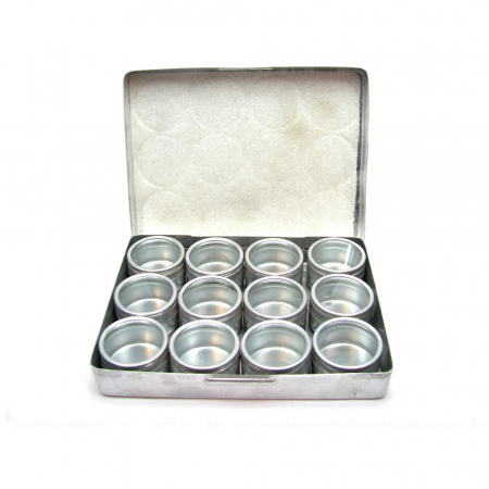 Depozitare si Pastrare - Set 12 cutiute aluminiu rotunde in cutie