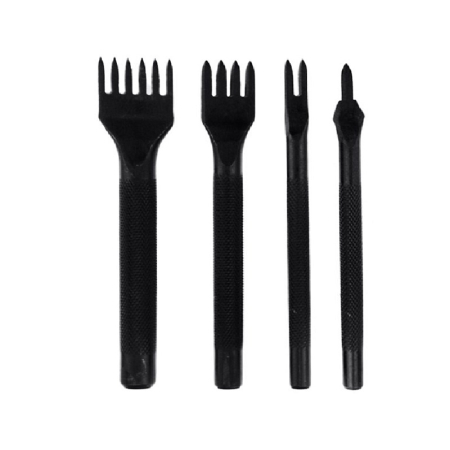 Dalti Perforatoare - Set 4 perforatoare cusatura 3mm pentru pielarie, negru