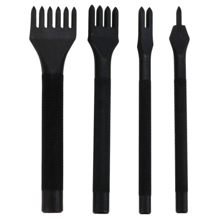 Dalti Perforatoare - Set 4 perforatoare cusatura 4mm pentru pielarie, negru