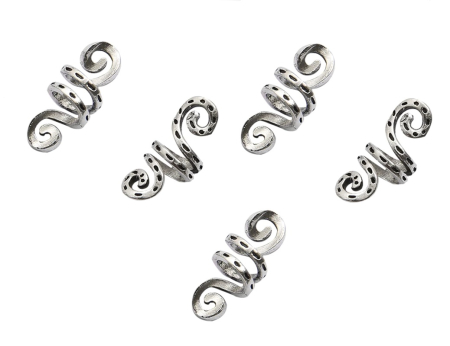 Accesorii Păr - Set 5 inele vintage pentru dread argintiu