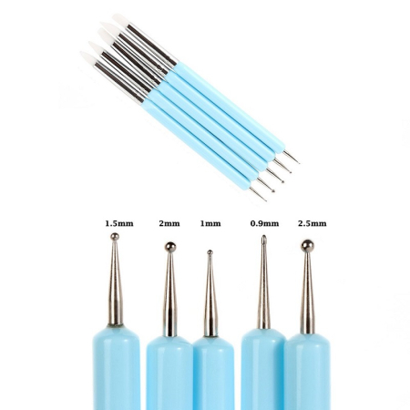 Sculptura si Desen - Set 5 pensule cap silicon si bila