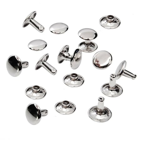 Riveti Marochinarie - Set 50 riveti fata dubla, argintii 6mm