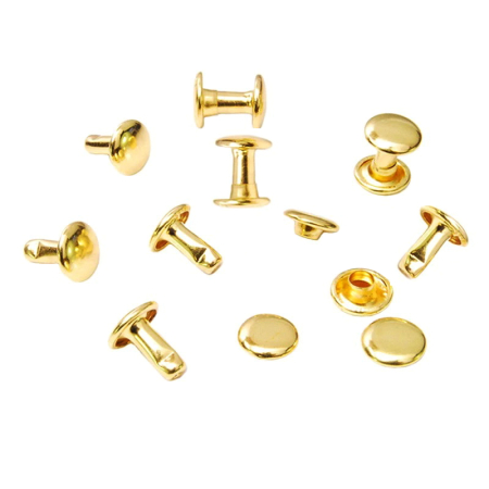 Riveti Marochinarie - Set 50 riveti fata dubla, aurii 6mm