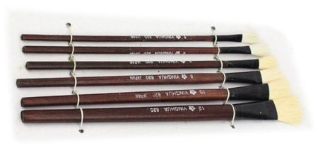 Sculptura si Desen - Set 6 pensule cu par natural capra