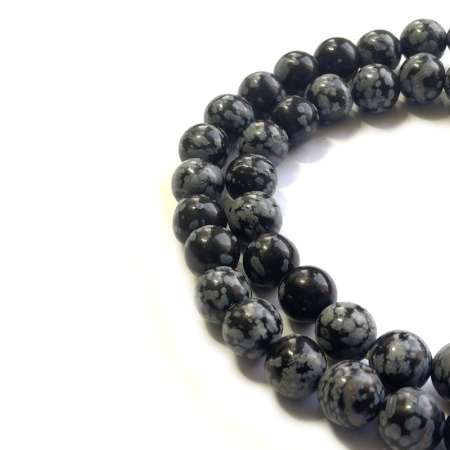 Accesorii Bijuterii - Sirag pietre Obsidian Snowflake