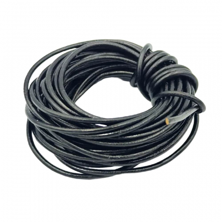 Snur rotund cerat 2mm negru [1]