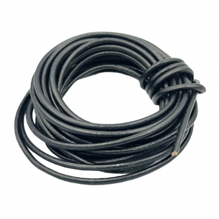 Snur rotund cerat 3mm negru [1]