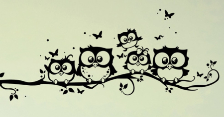 Casa si Gradina - Sticker bufnite