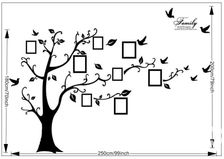 Casa si Gradina - Sticker decorativ perete "Copacul Familiei"