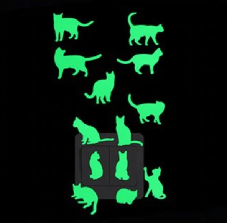 Casa si Gradina - Sticker fosforescent pentru intrerupator, pisicute