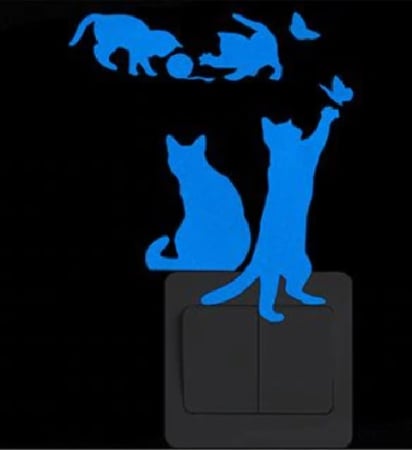 Casa si Gradina - Sticker fosforescent pentru intrerupator, pisicute jucause
