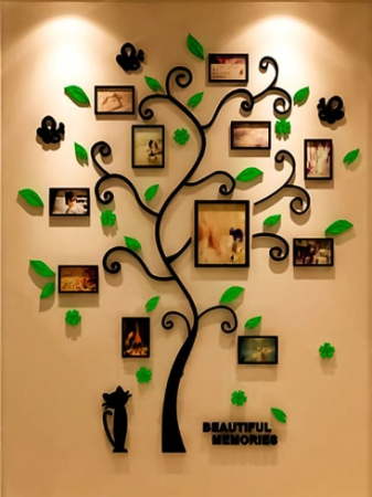 Sticker perete copacul familiei, acrilic negru [1]